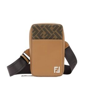 NWT Fendi FF-Jacquard Leather Unisex Sling Bag Crossbody -dust bag $1,890 Retail